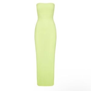 SKIMS Neon Lime Strapless Maxi Dress